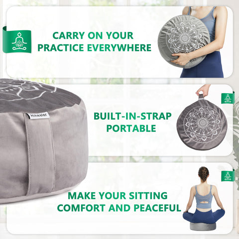 Hihealer meditation cushion doubles as a decorative floor accent