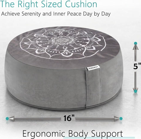 Hihealer large floor cushion designed for comfortable seated meditation and yoga