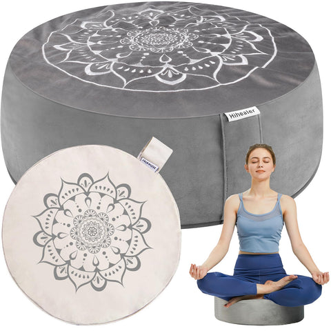 Hihealer meditation cushion with velvet cover for luxurious comfort during long sessions