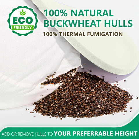 Hihealer buckwheat-filled cushion helps align posture during long sessions