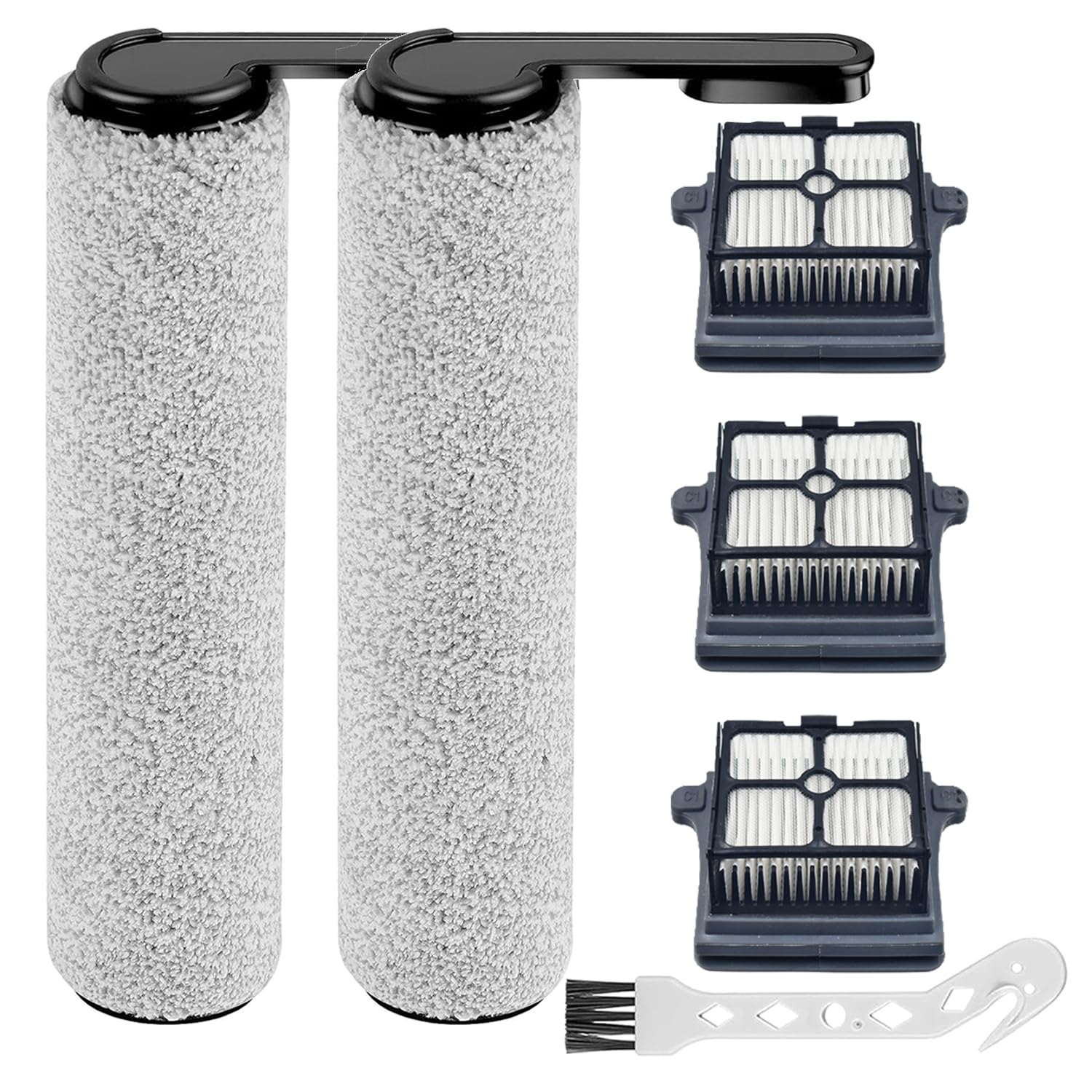 HIHEPA brushroll for Tineco S7 Pro captures dirt on hard floors.