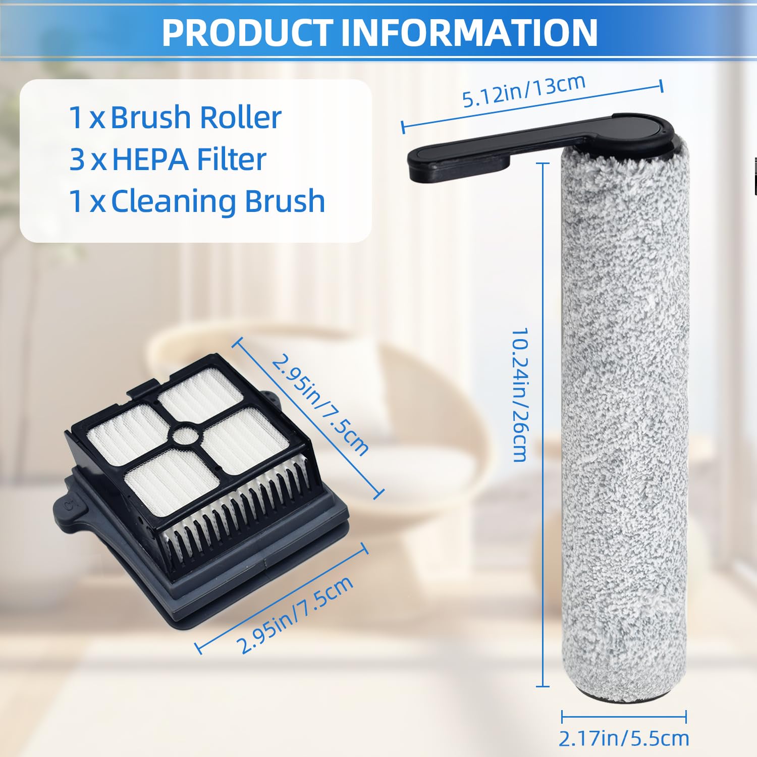 HIHEPA three-pack HEPA filters for Tineco S7 Pro improve filtration.