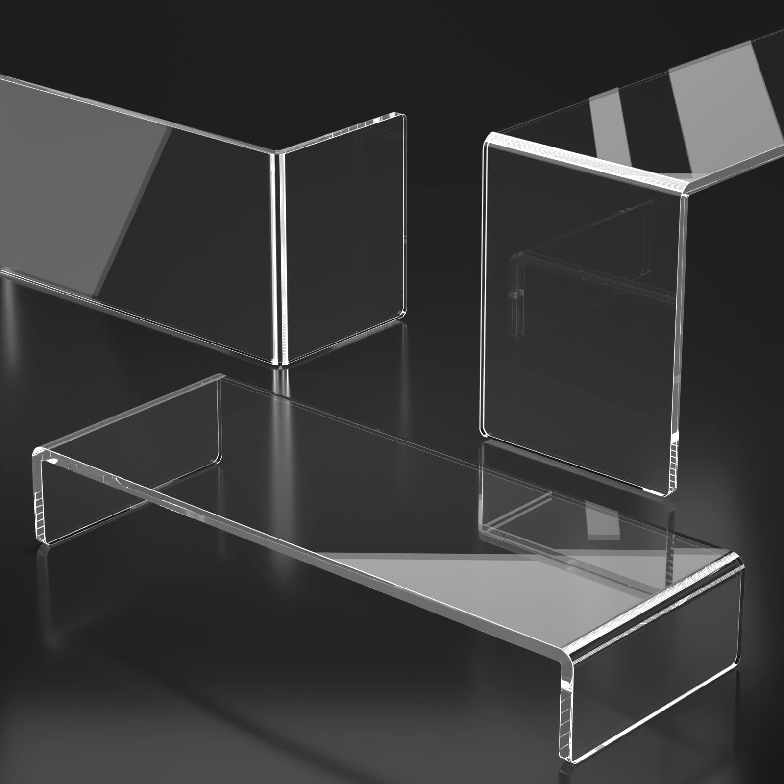 HIIMIEI acrylic riser perfumes skincare display keeps products visible.