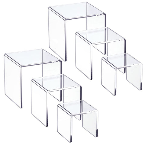 HIIMIEI clear acrylic 3-tier riser displays Amiibo figures with enhanced visibility