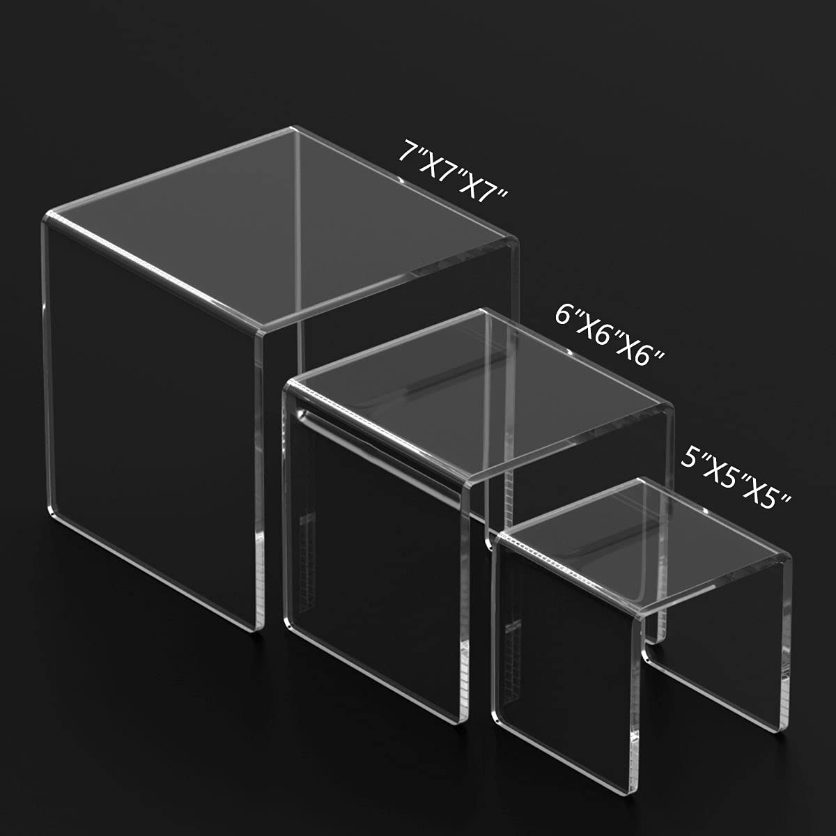 HIIMIEI clear acrylic 3-tier riser showcases Funko Pops neatly