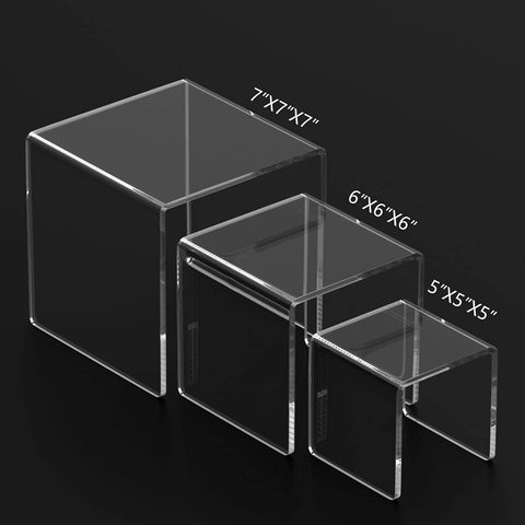 HIIMIEI clear acrylic 3-tier riser showcases Funko Pops neatly