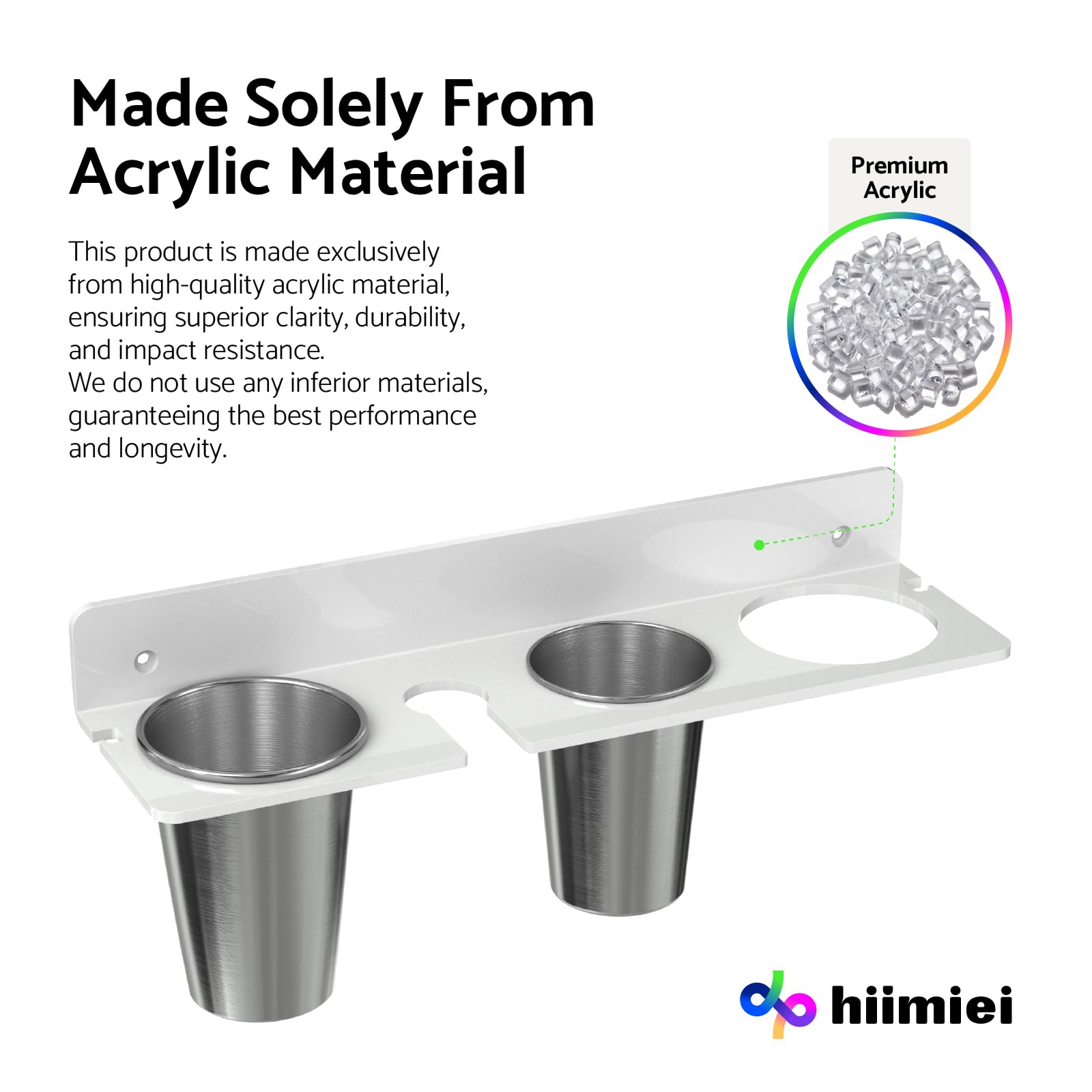 HIIMIEI hot tool holder with two cups stores irons securely and neatly.