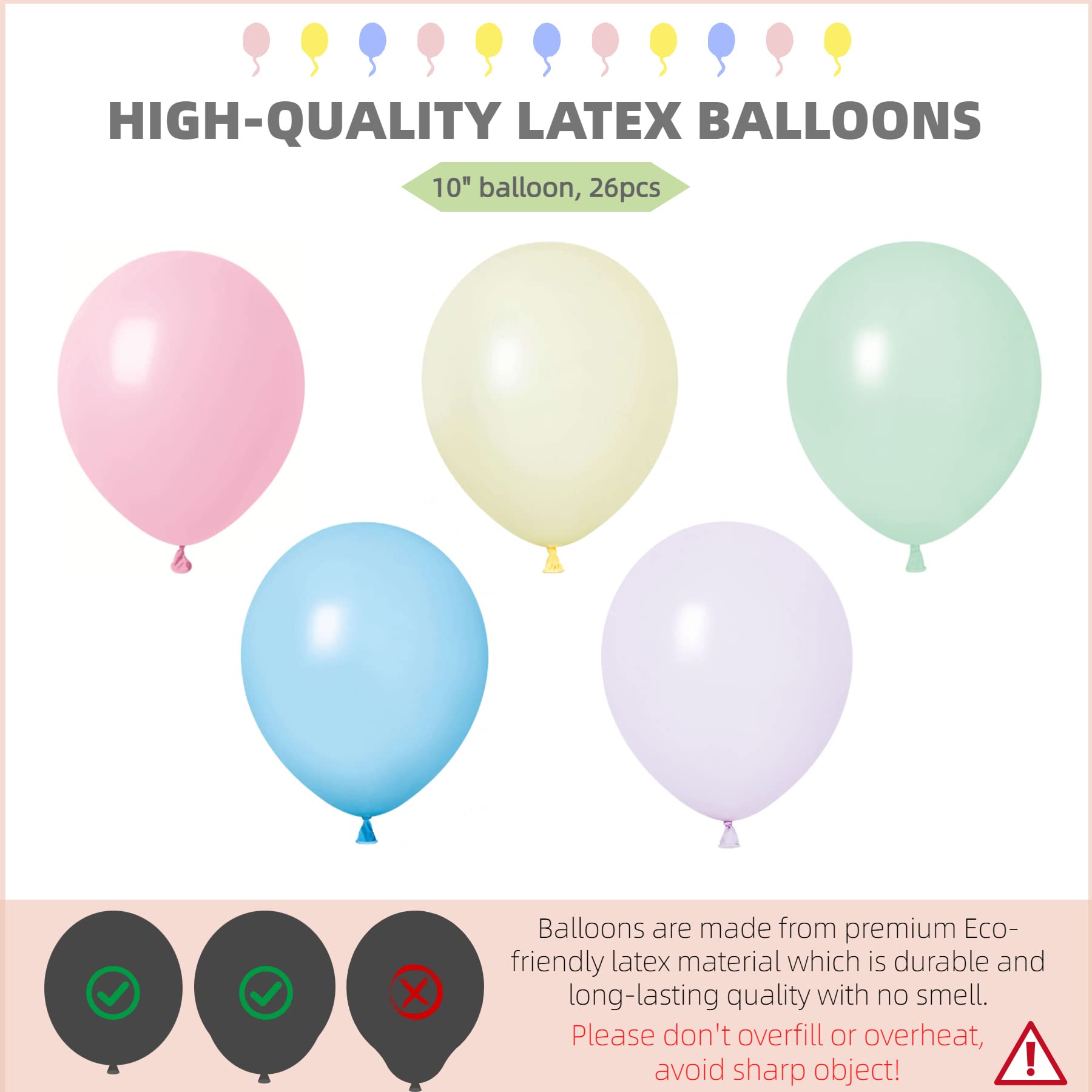 Hiins balloon column backdrop multicolor adds a vibrant, photo-ready background.