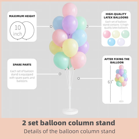 Hiins balloon column stand and pole support tall, sturdy centerpieces.
