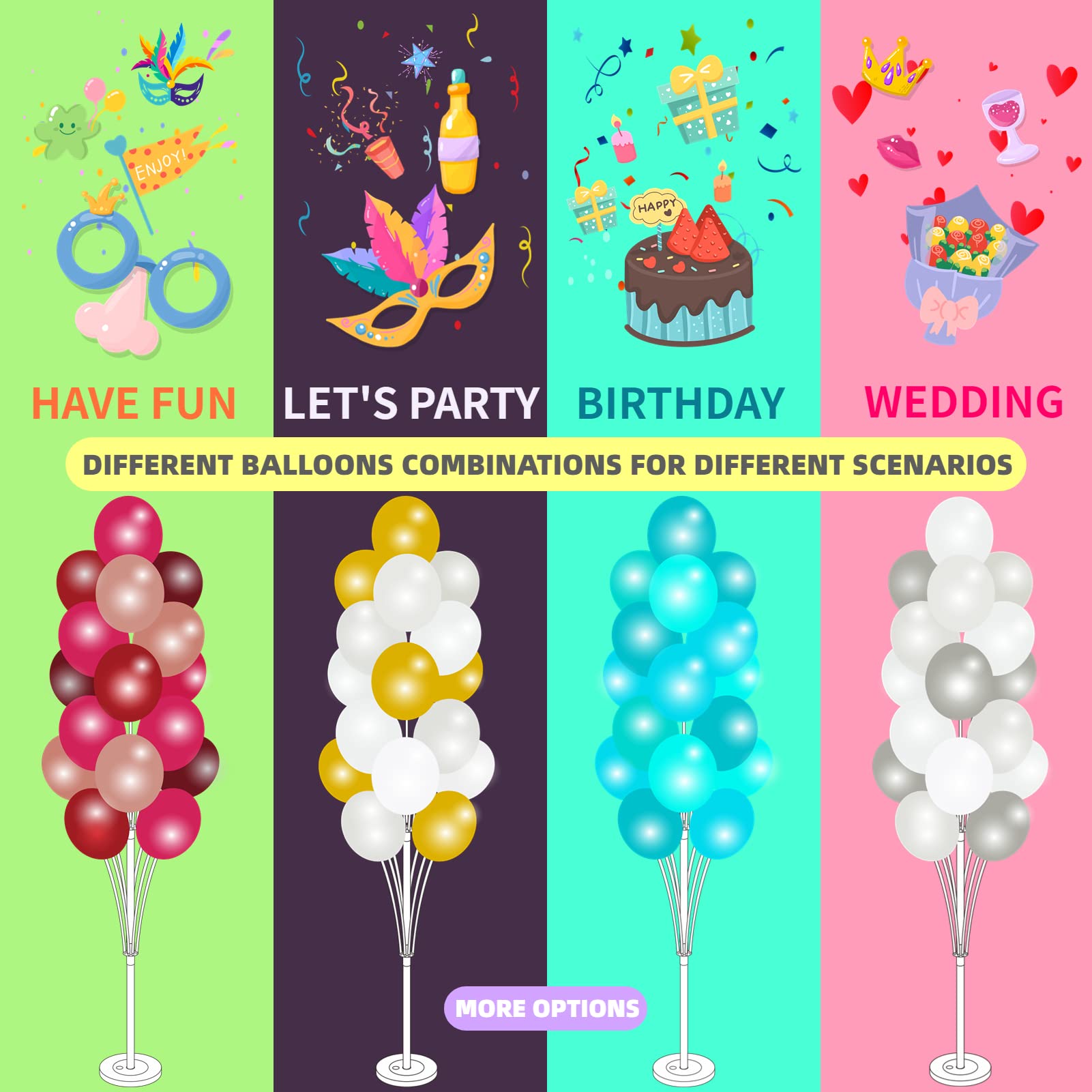 Hiins balloon stand compact storage for easy packing after events