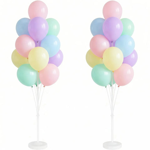 Hiins pastel balloon column kit two sets create elegant floor-standing towers.