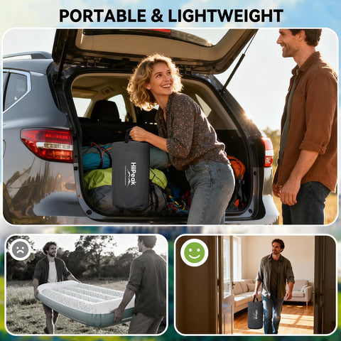 Lightweight design of the HiiPeak twin mattress simplifies portability on the go.