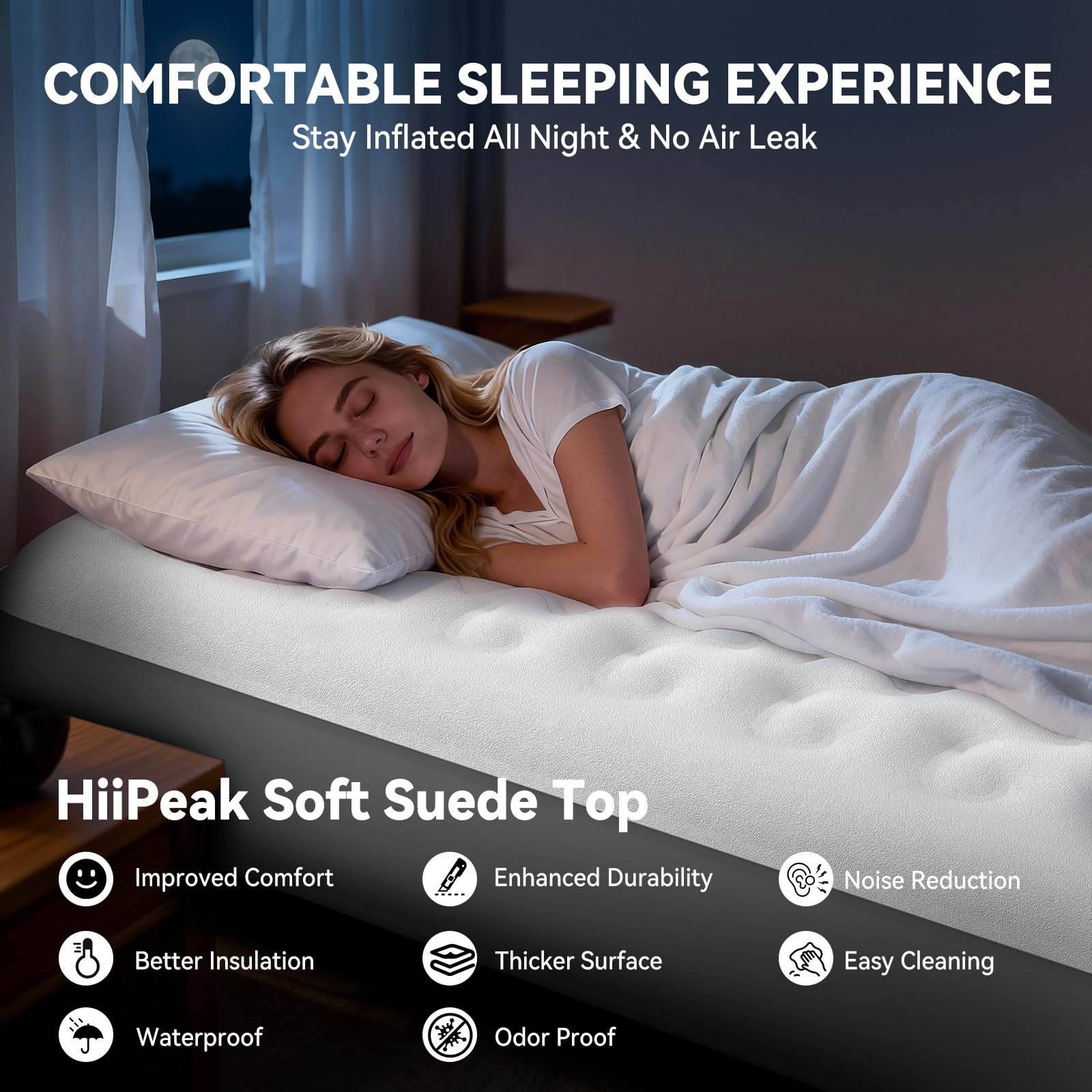 Non-slip base keeps the HiiPeak mattress stable all night.