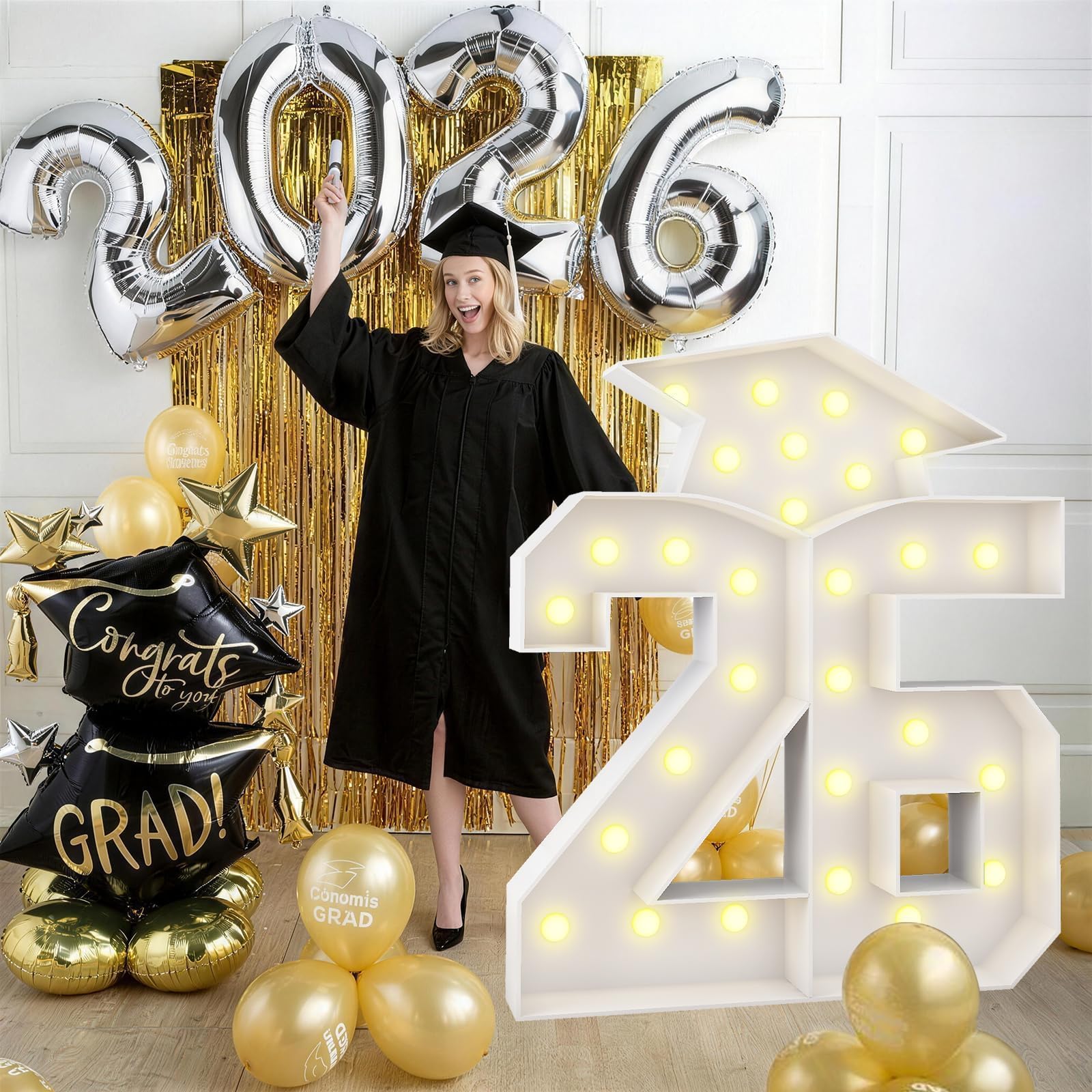 HILAVO Graduation Cap glow adds warm ambience to indoor graduation celebrations.