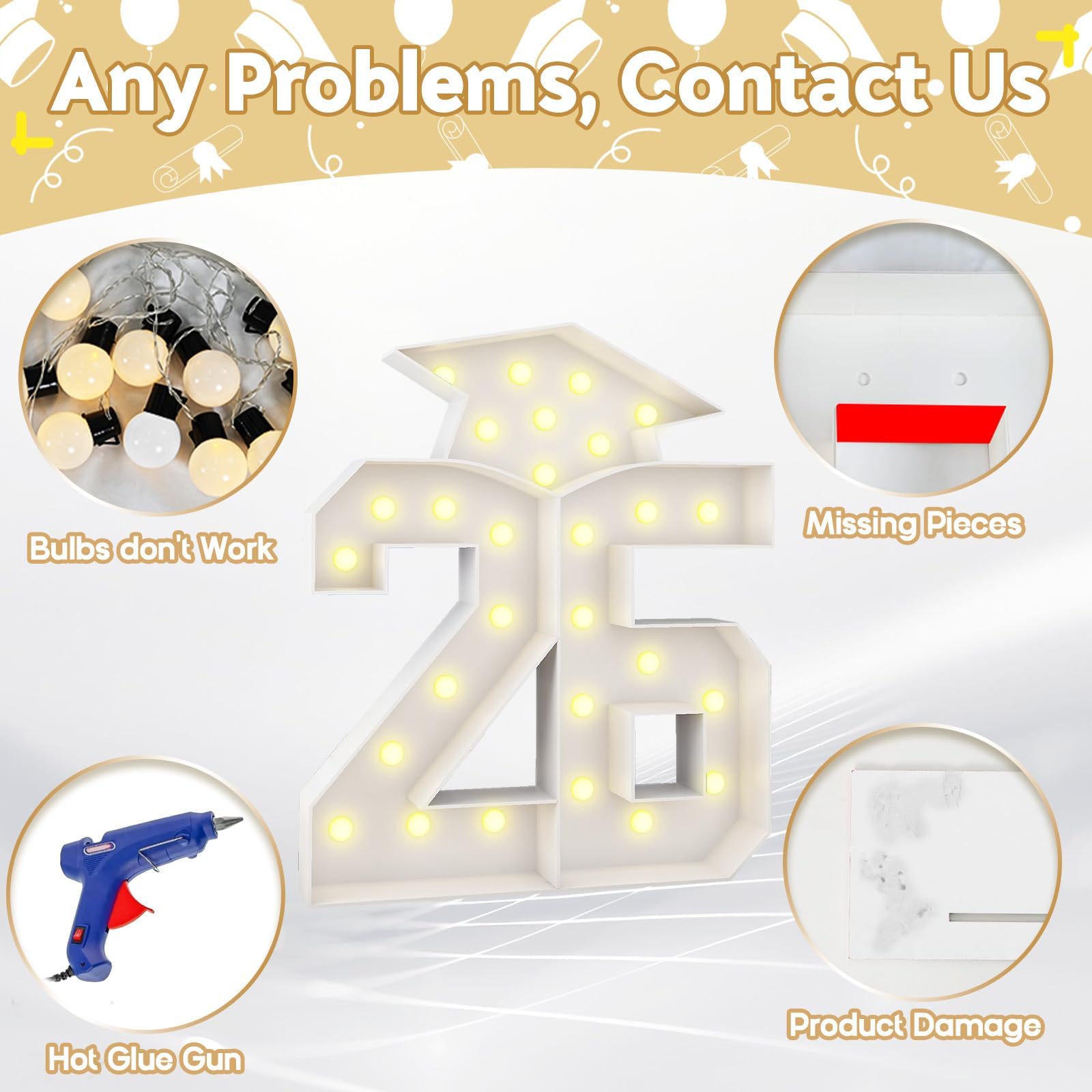 HILAVO Photo backdrop idea using the 26-number display for milestone moments.