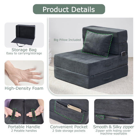 HILERO multi-scene floor futon suitable for living rooms and guest spaces.