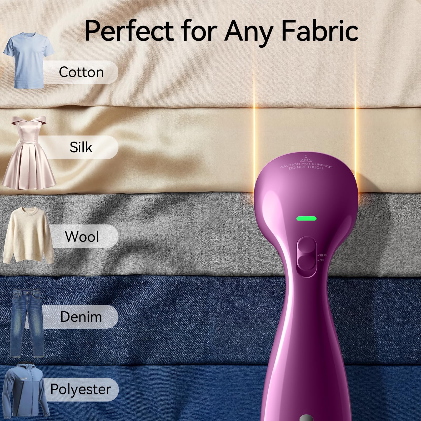 HiLIFE 700W steamer delivers strong steam for durable fabrics.