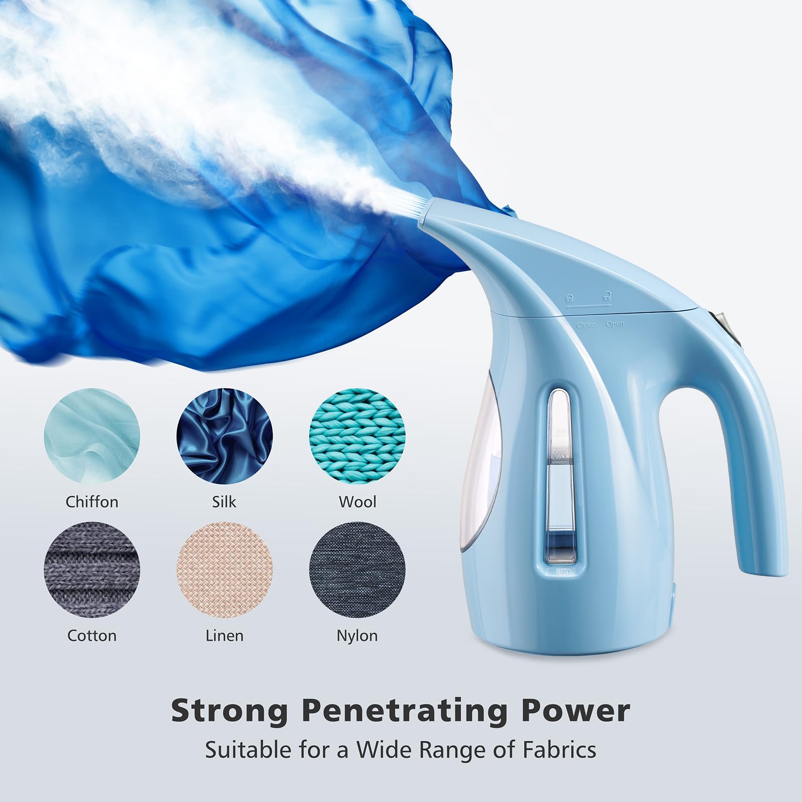 HiLIFE steamer 8.5-foot cord enables flexible operation from a distance.