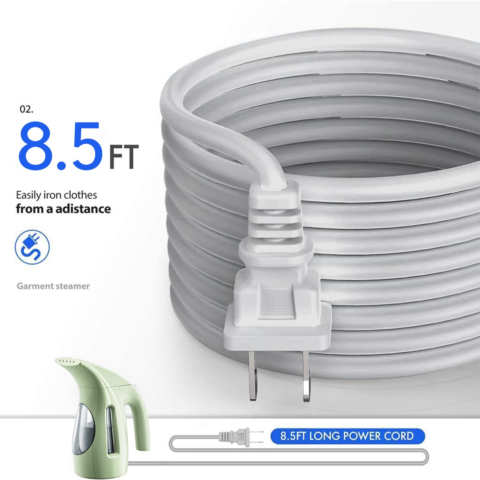 HiLIFE steamer extended cord ensures reliable operation during use.