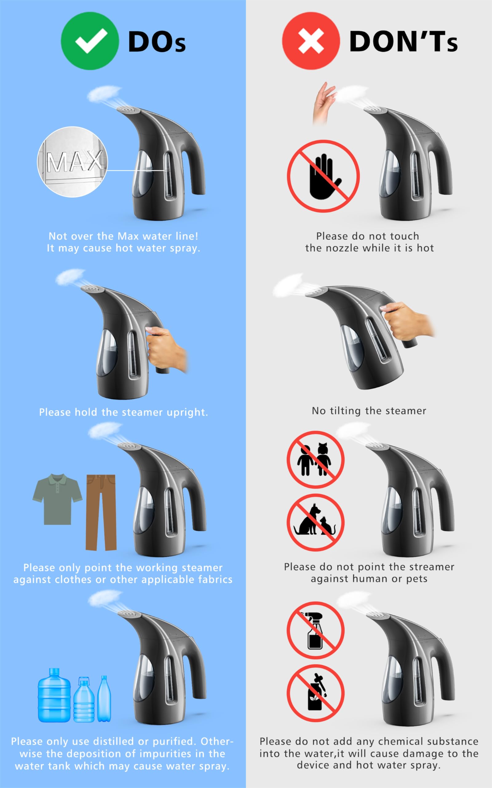 HiLIFE steamer in a home or office setting illustrating wrinkle removal on garments