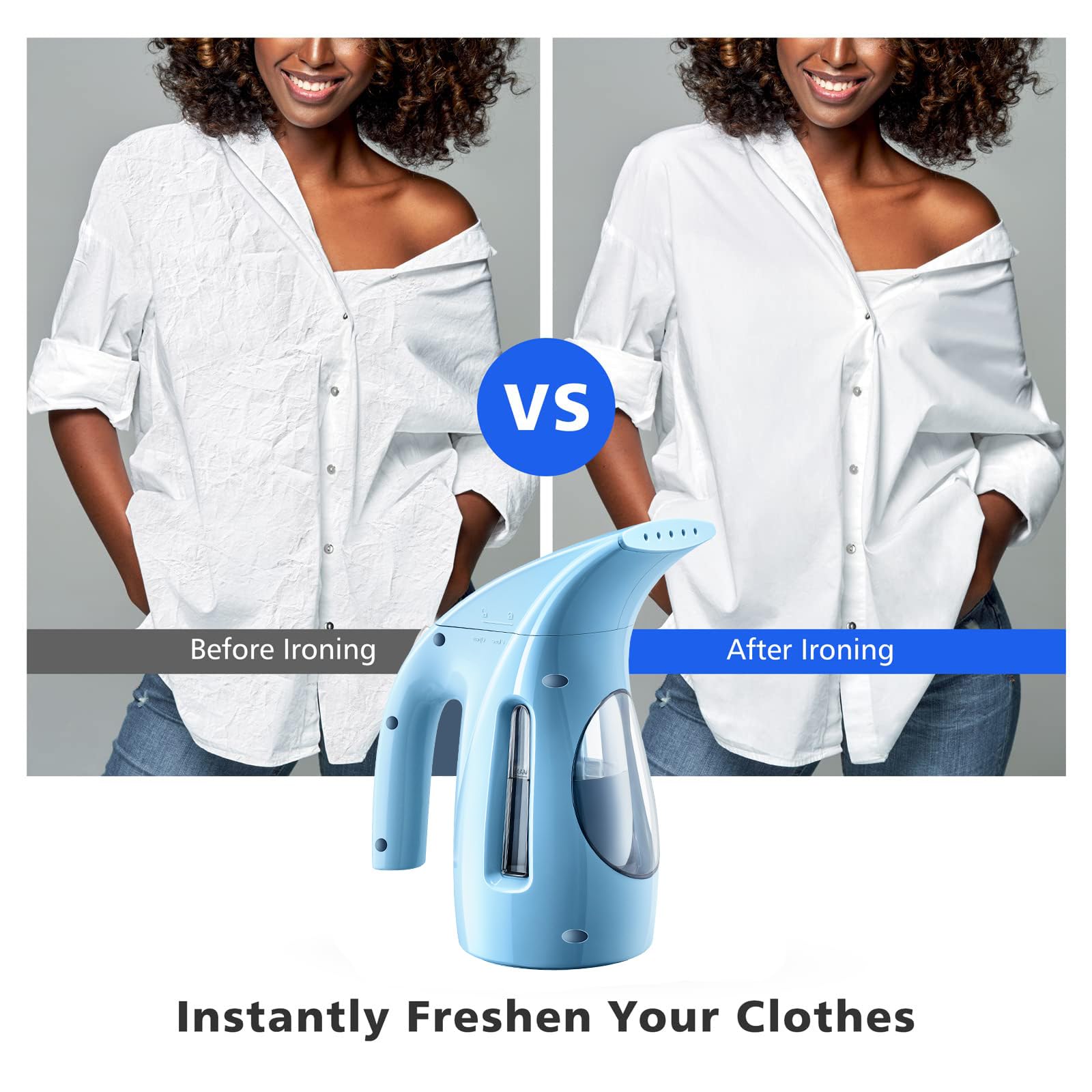 HiLIFE steamer strong penetrating steam for delicate fabrics and quick smoothing.