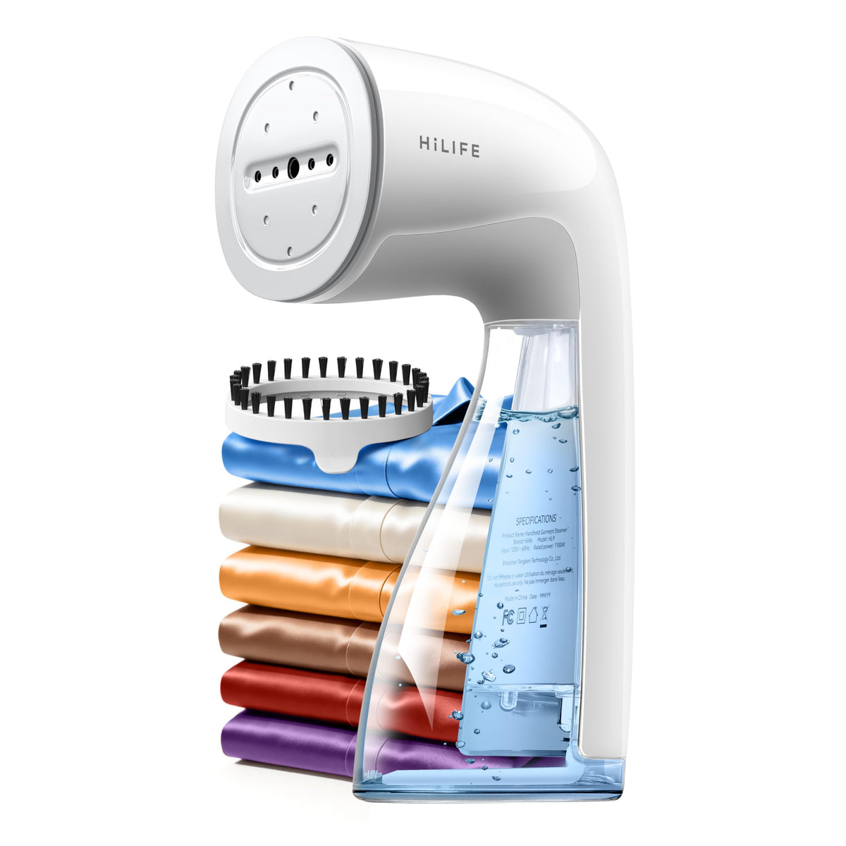 HiLIFE Upgraded Steamer front view with compact design for travel