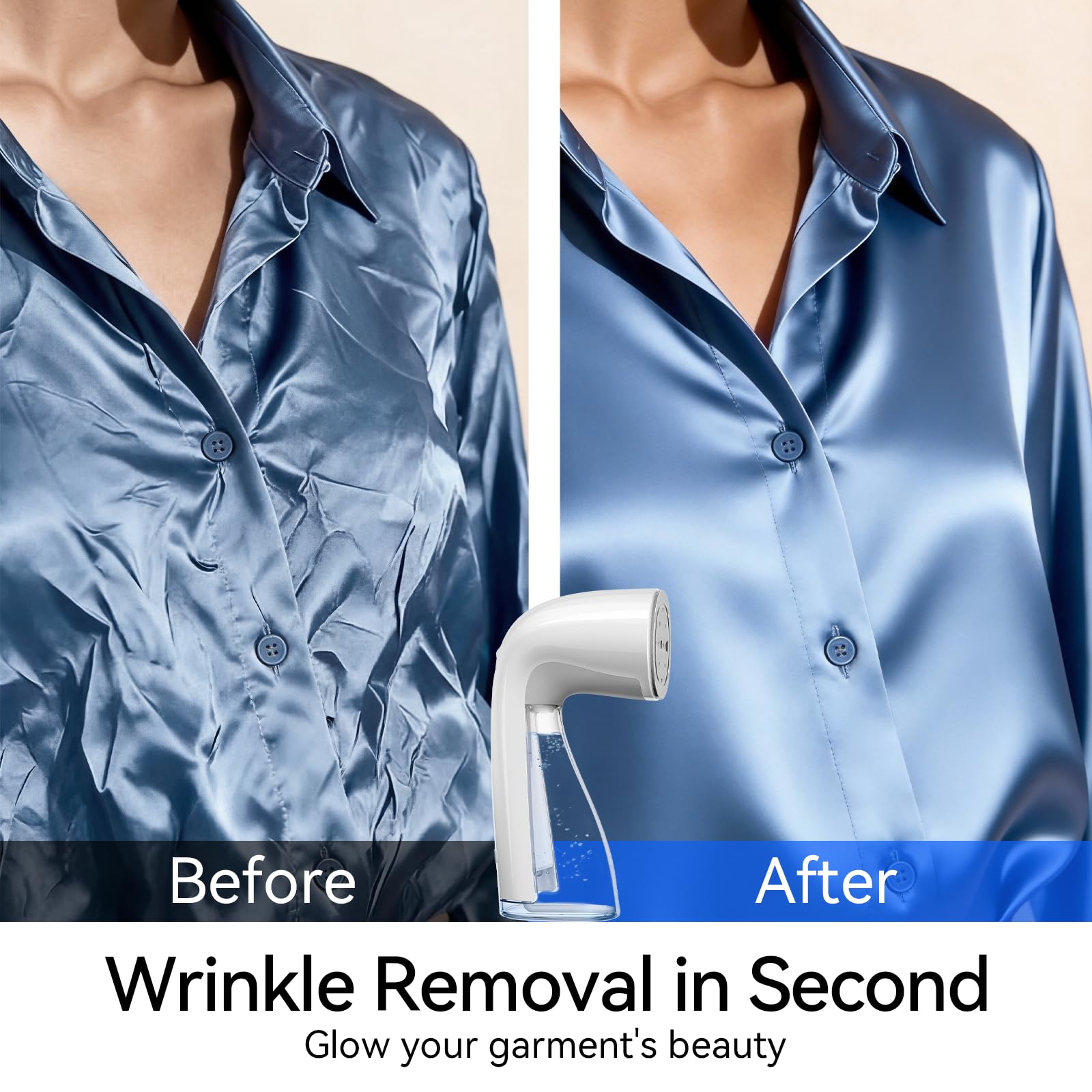 HiLIFE steamer heats up in seconds for quick touch-ups before leaving