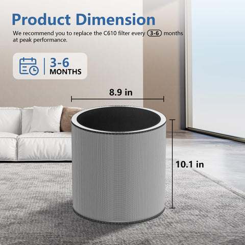 HillClean C610 activated carbon layer image demonstrates odor control in living spaces.