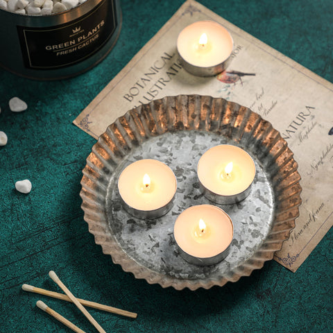 Smokeless burn by HILUMIDA tealights for restaurant or event lighting