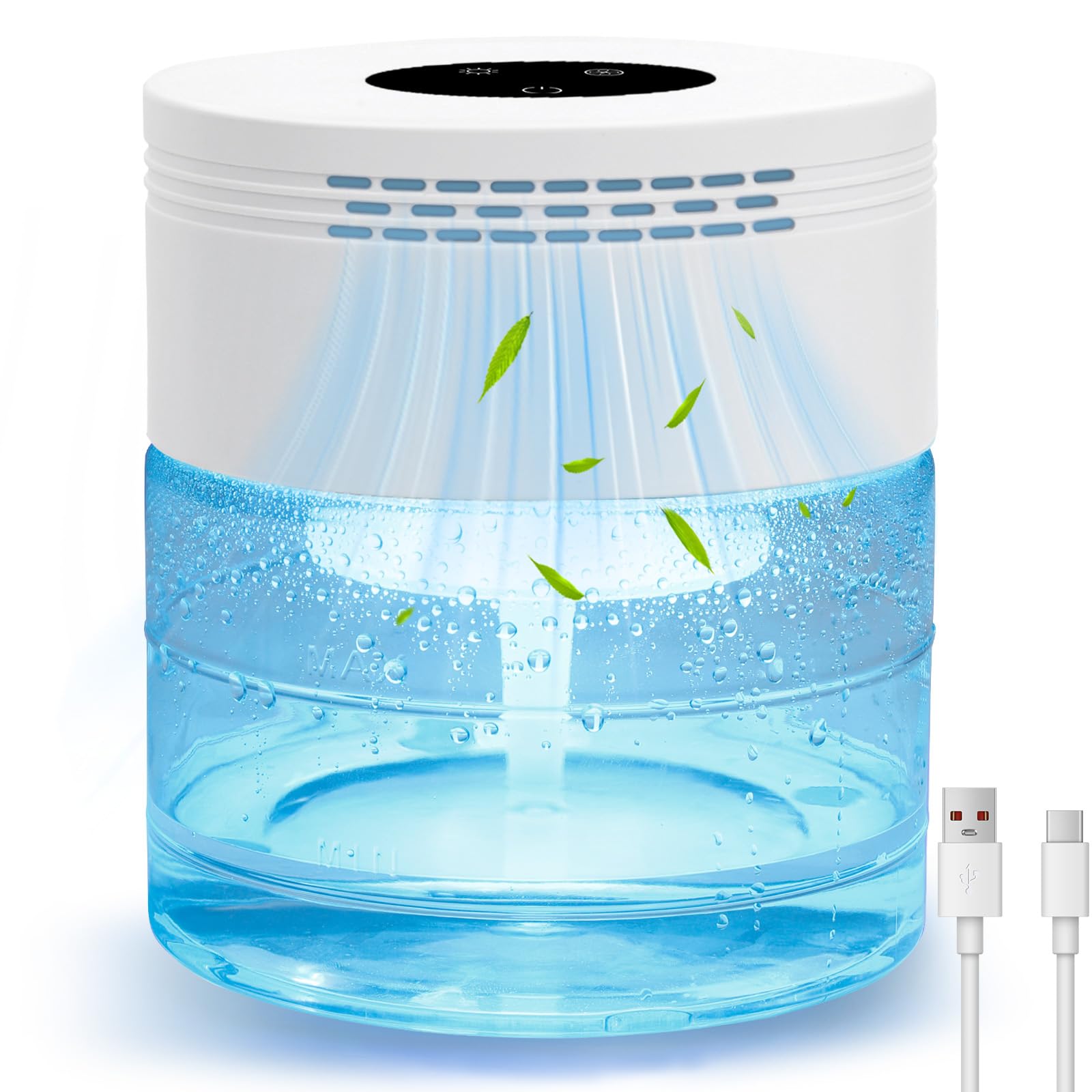 HimAoto Water Air Purifier front view with rainbow lighting for calm spaces