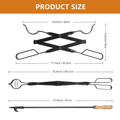 Himaly indoor/outdoor fireplace tools in action for versatile fireside use.