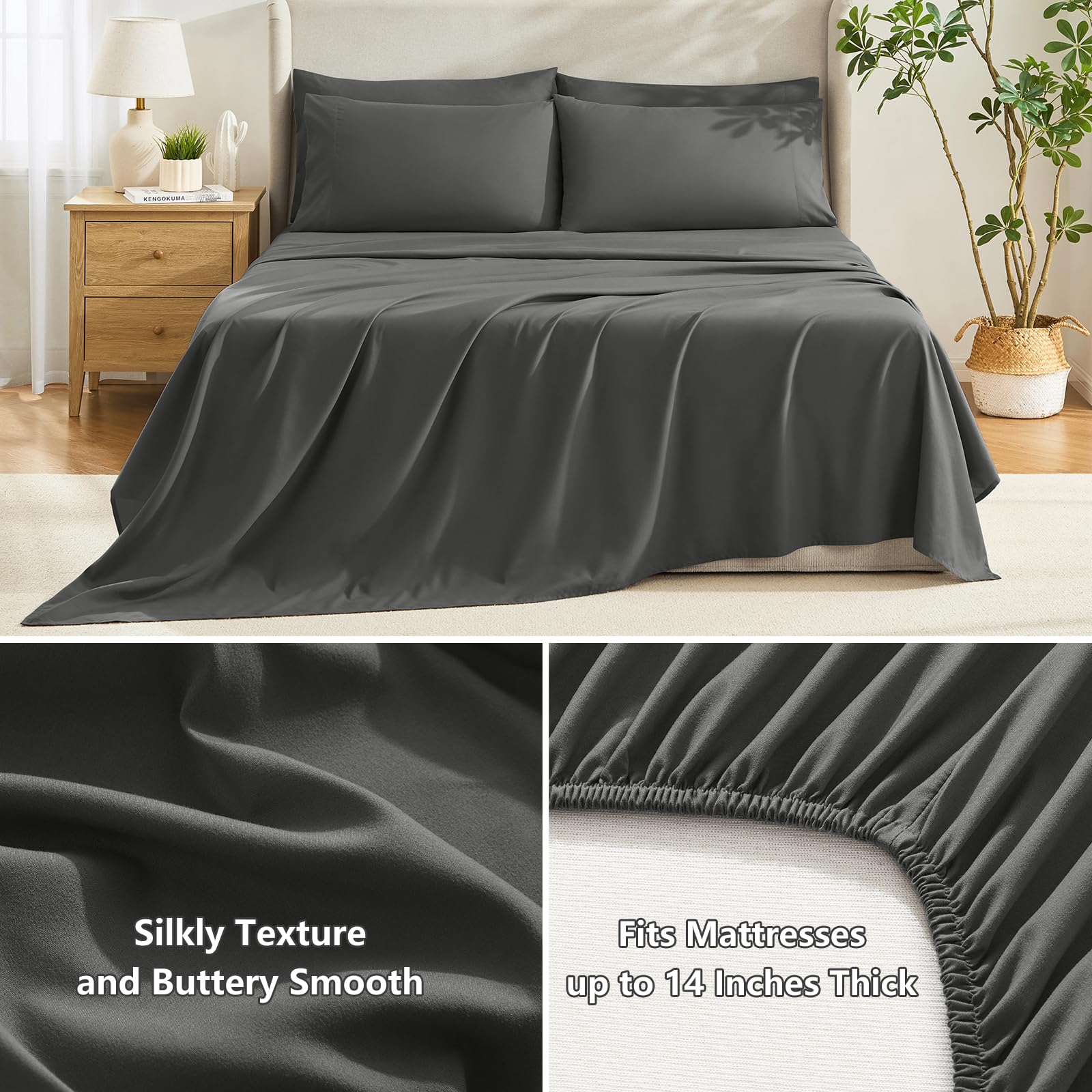 HIMEET Pillowcases with envelope closure keep pillows secure