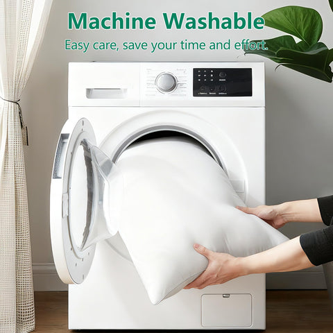 Easy-care instructions displayed with gentle cycle washing guidance.