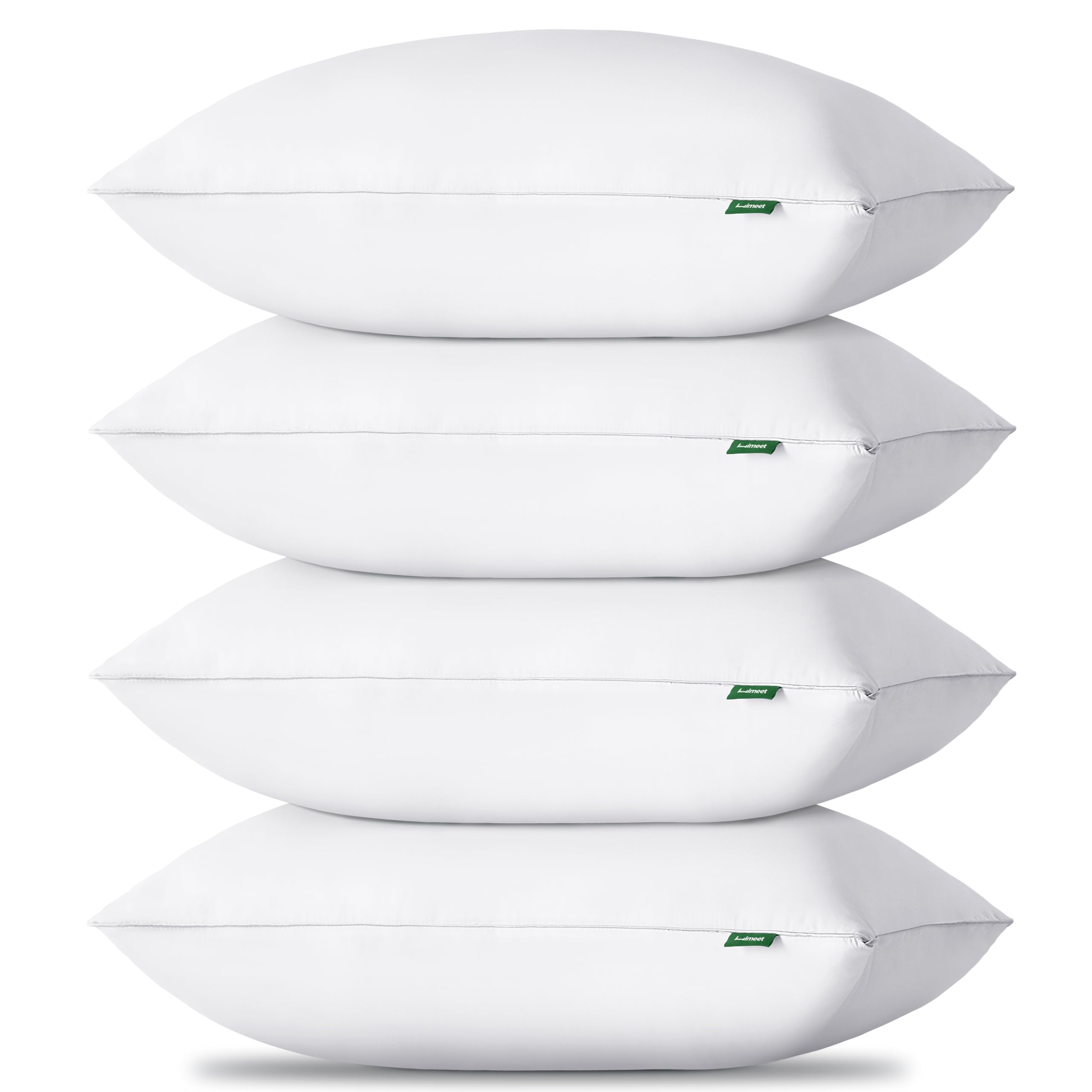 HIMEET queen pillows four-pack showcase luxurious softness for nightly comfort.