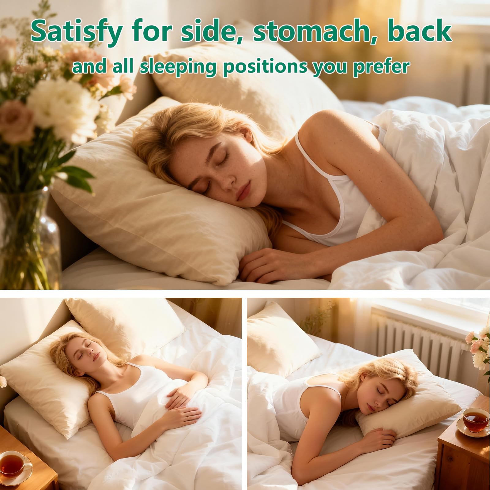 Machine-washable design highlighted for easy refresh and year-round cleanliness.