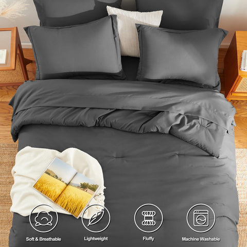 HIMEET Queen Comforter Set contents displayed for easy setup