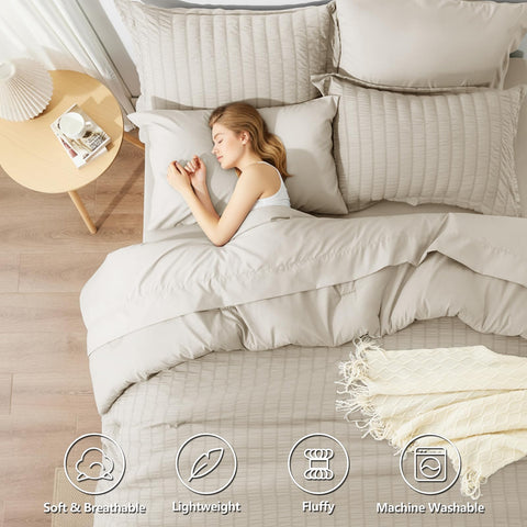 HIMEET Queen Comforter Set smooth underside for comfortable sleep
