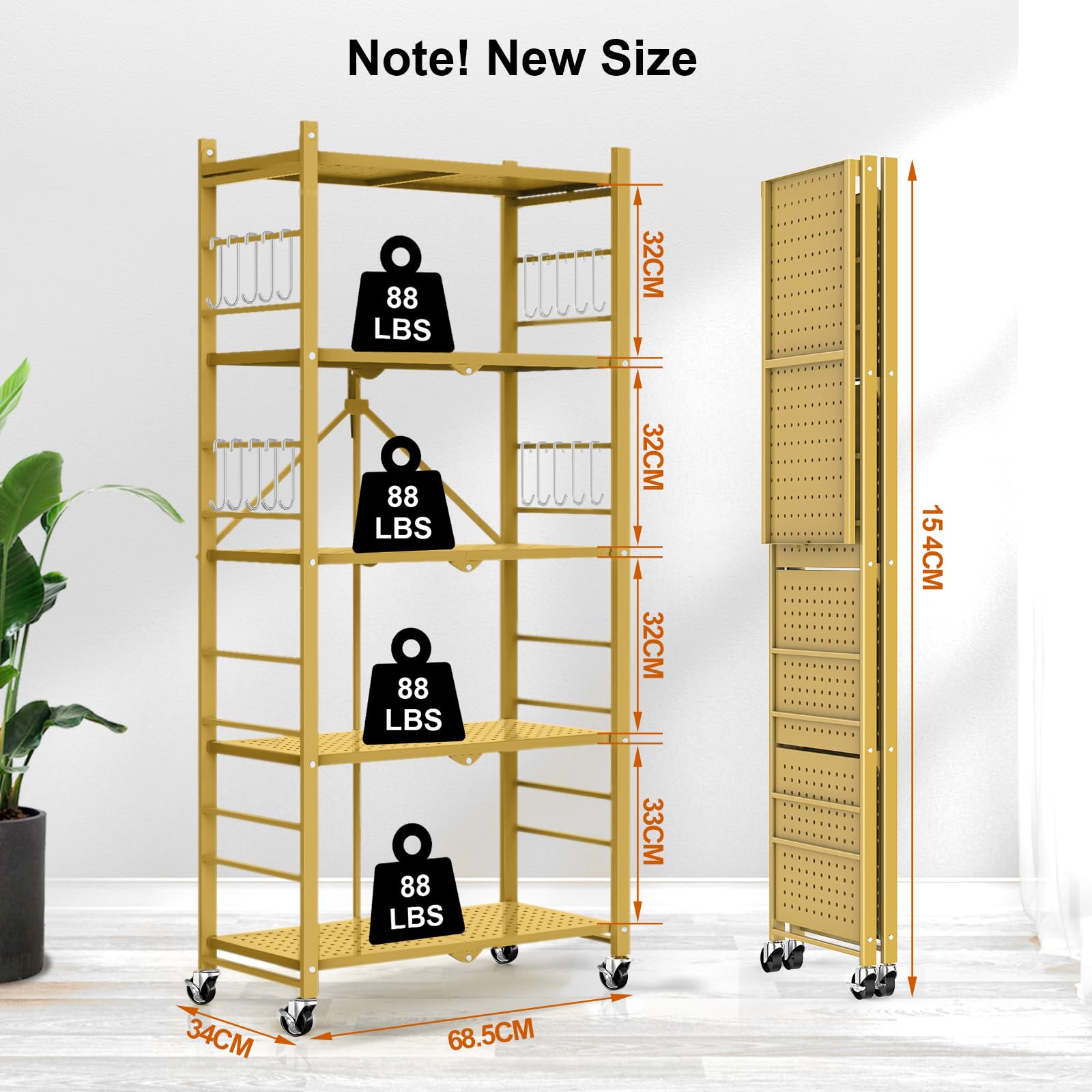 Himix mobile storage rack with lockable wheels keeps items secure and movable