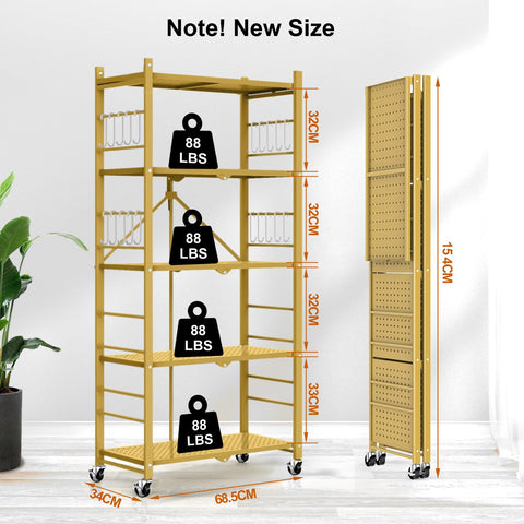 Himix mobile storage rack with lockable wheels keeps items secure and movable