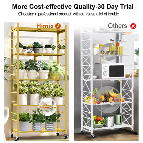 Himix pantry shelving offers quick assembly and flexible arrangement in tight spaces