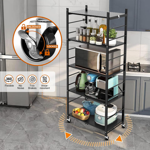Himix heavy-duty steel frame supports up to 88 lbs per shelf.