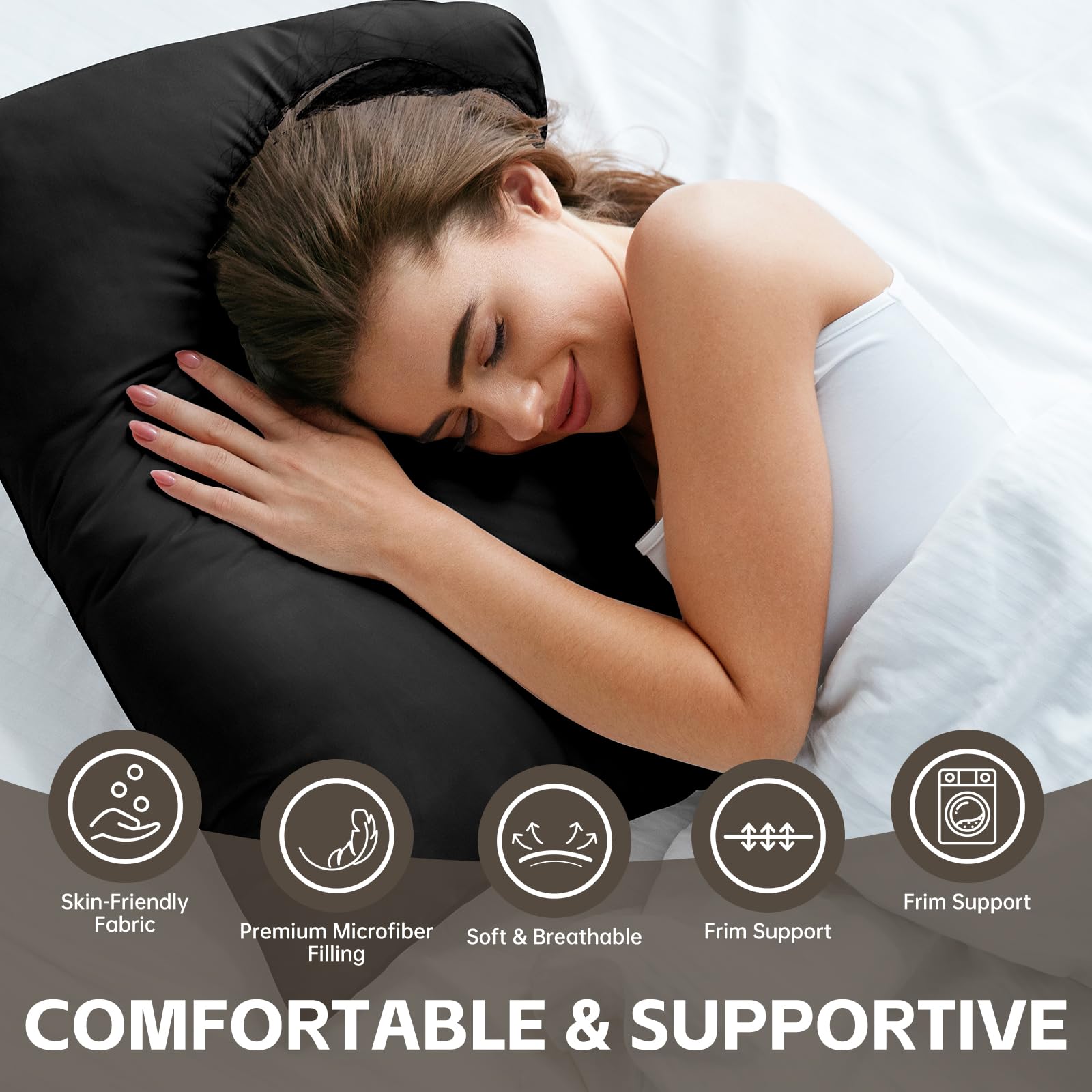 HIMOON pillow core detail shows fluffy down-like microfibre for comfort
