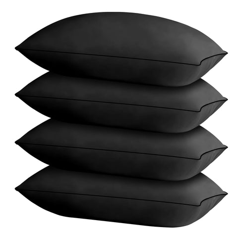 HIMOON 4-pack pillow cover close-up highlights breathable microfiber