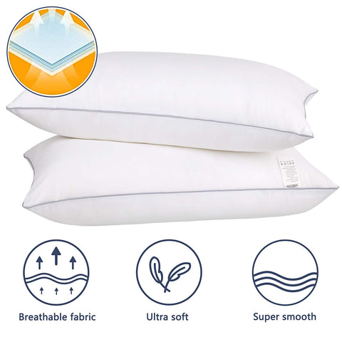 HIMOON pillow filling closeup with microfiber offers supportive fluff