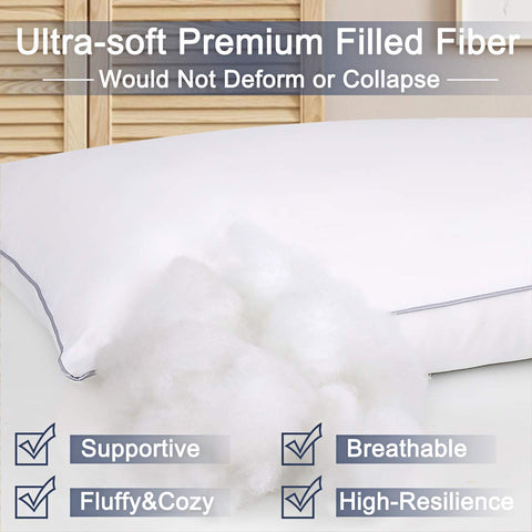 HIMOON fluffy pillow closeup ideal for side and back sleepers