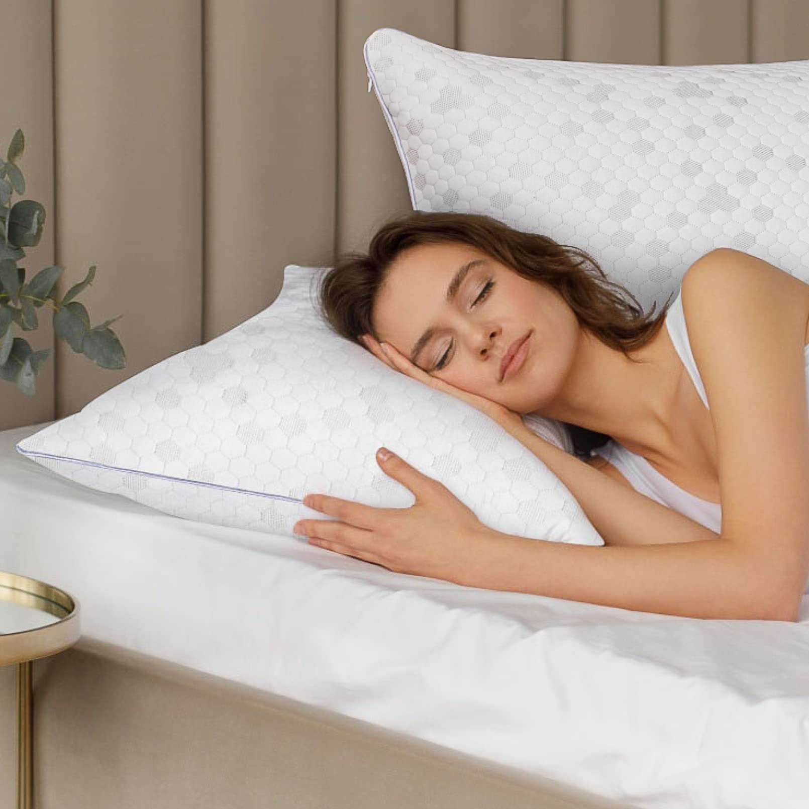 Cozy bed setup featuring HIMOON pillows for a relaxed night.