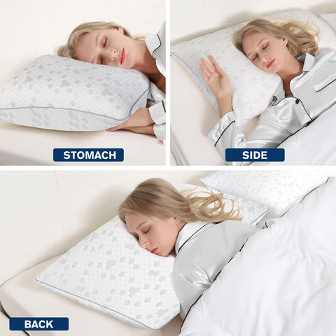 HIMOON pillow being washed; microfiber core simplifies care and recovery.