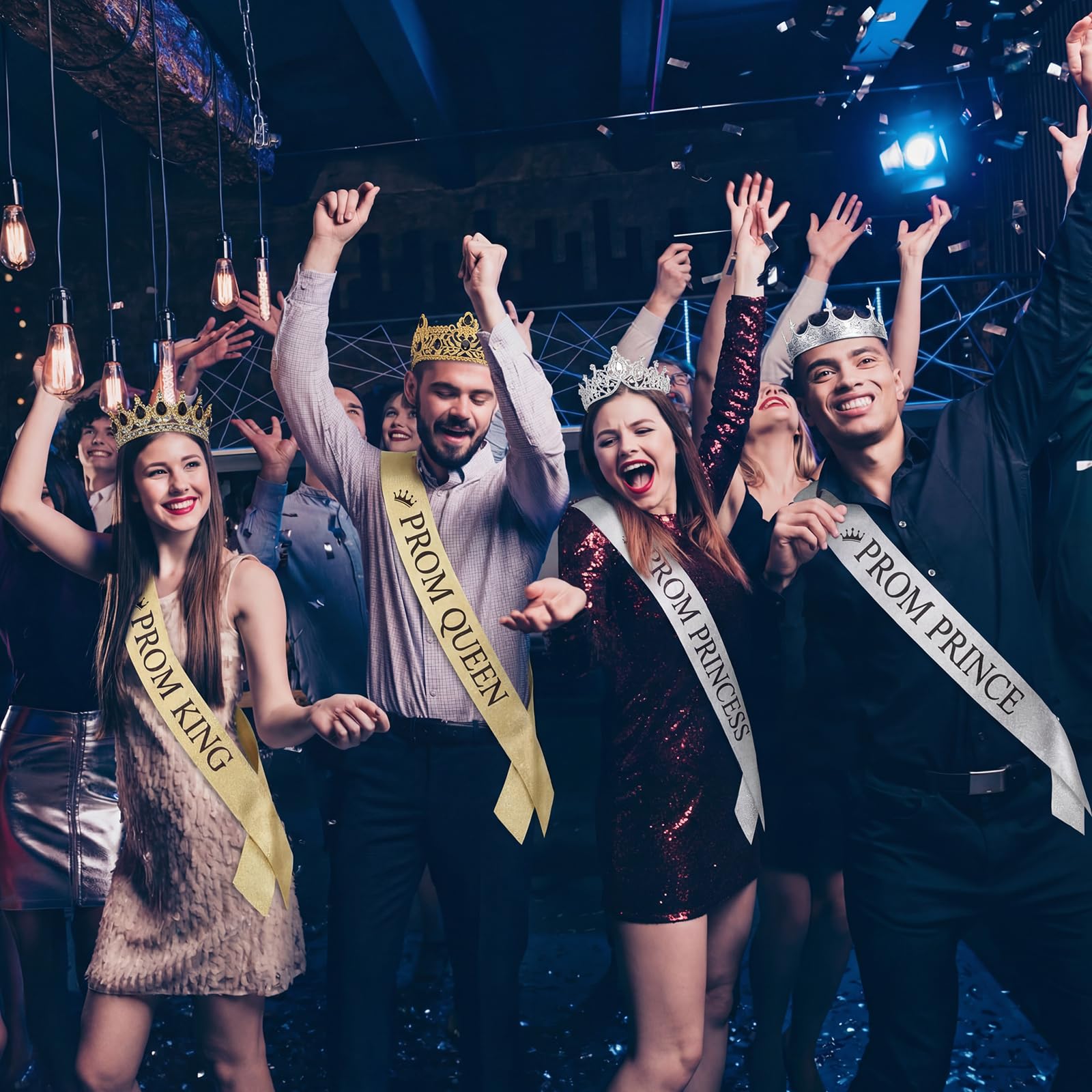 Hinly detailed rhinestone crowns for durable prom attire