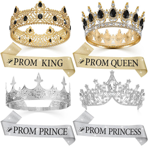 Hinly prom king crown with rhinestones for a regal ceremony