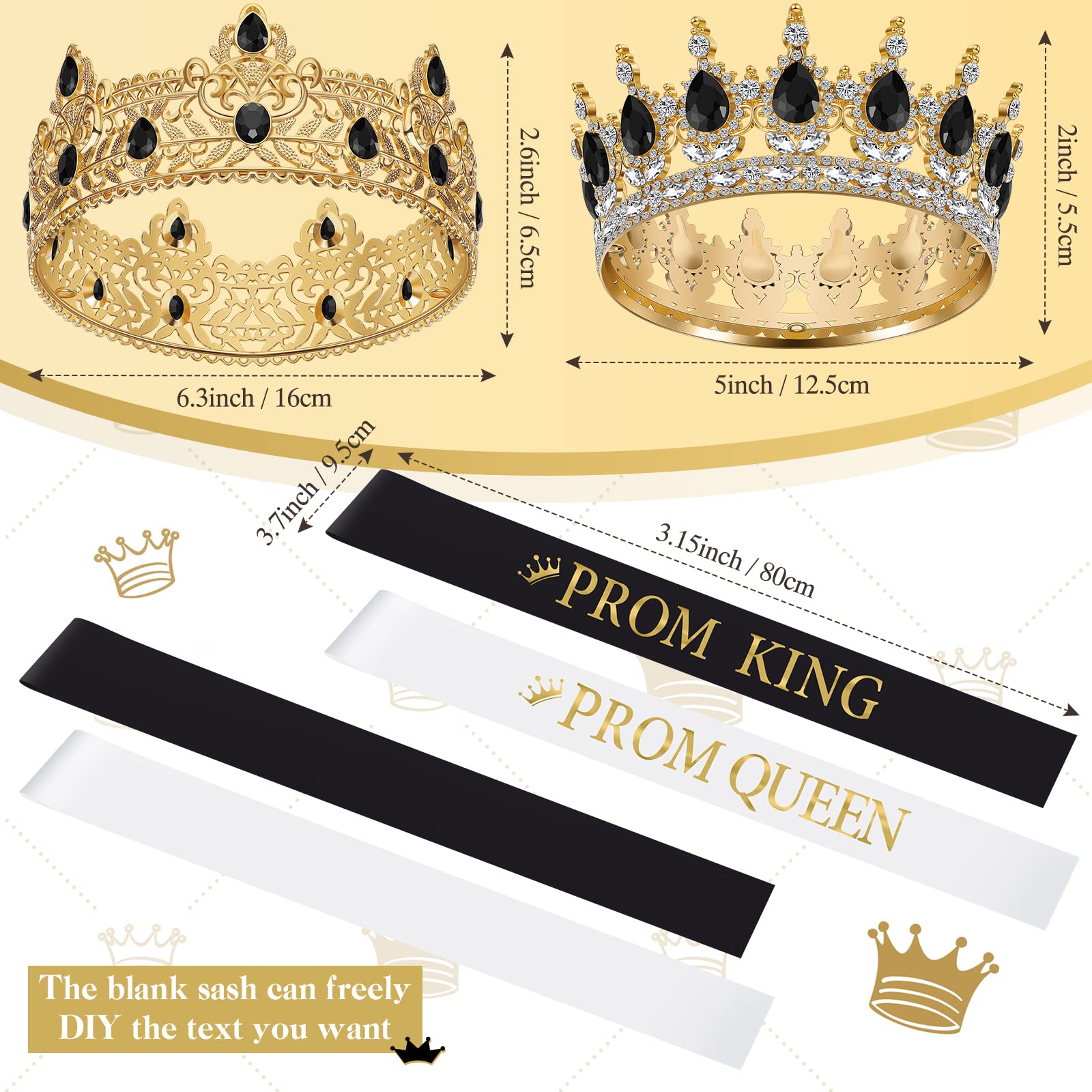 Hinly prom queen crown with crystals adds elegance for photos.